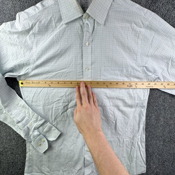 Brooks Brothers Long Sleeve Button Up Shirt Blue Check 15 34/35 Regent Non Iron - Picture 5 of 15